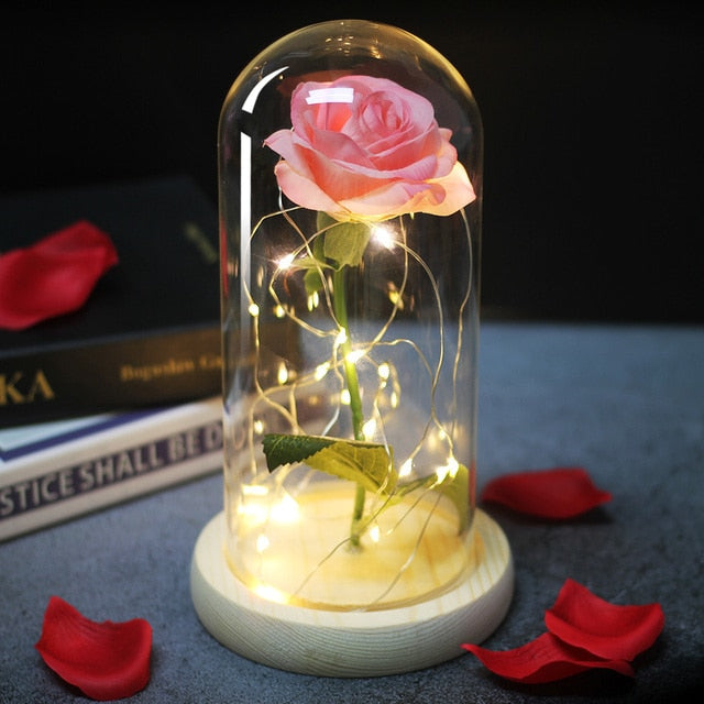 Eternal Artificial Rose Glass Dome