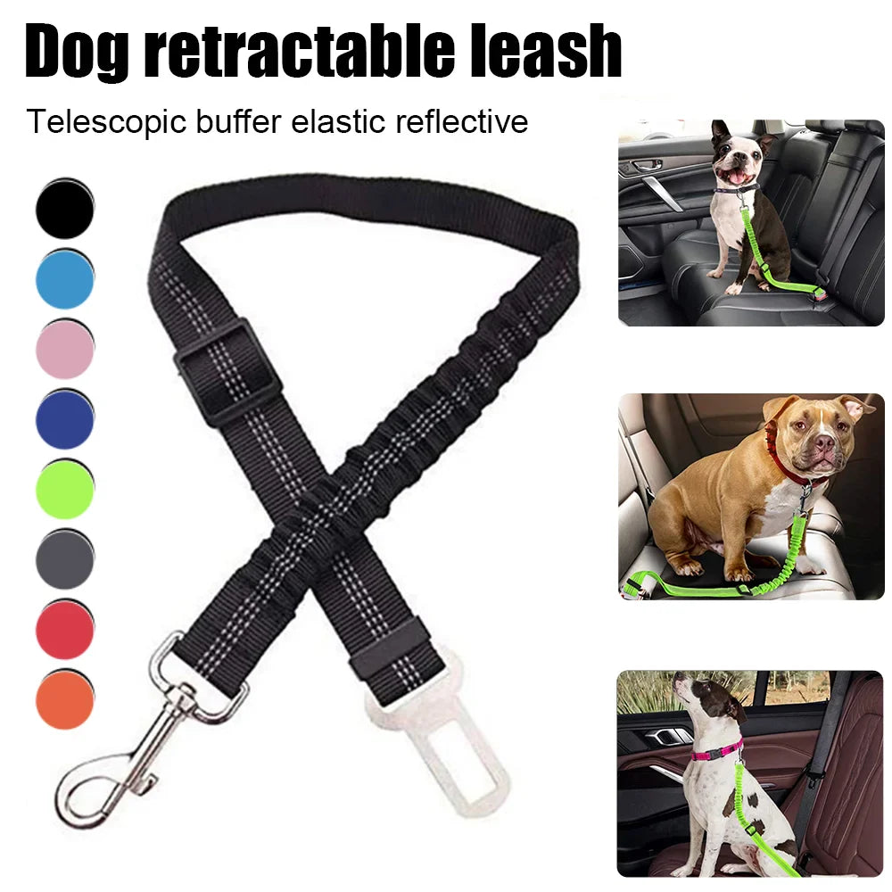 Adjustable Double Breathable Mesh Pet Car Safety Leash