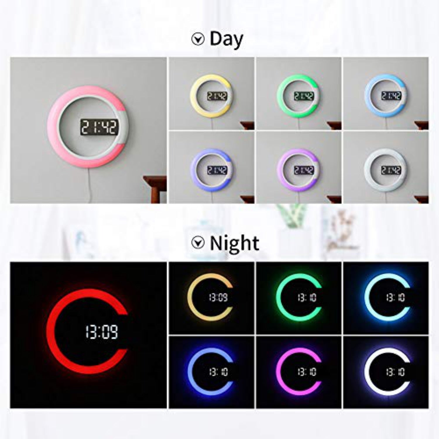 LED Ring Lamp Wall Clock