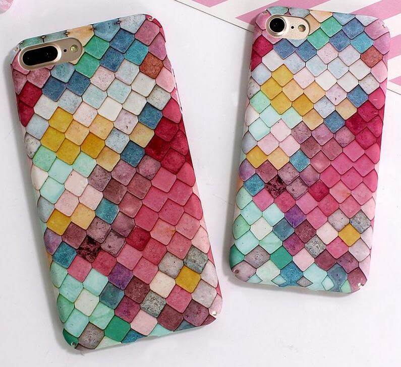 Colorful Fish Scales Case For iPhone Models