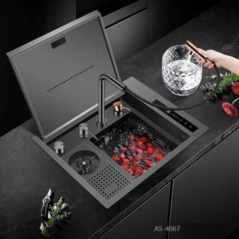 Nano Black Luxury Hydro Purification Hidden Kitchen Sink