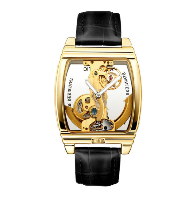 Elegant Self Winding Transparent Mechanical Men Watches