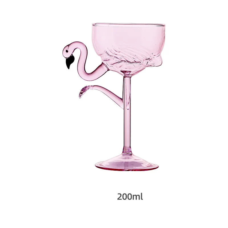 Pink Flamingo Cocktail Clear Party Glasses