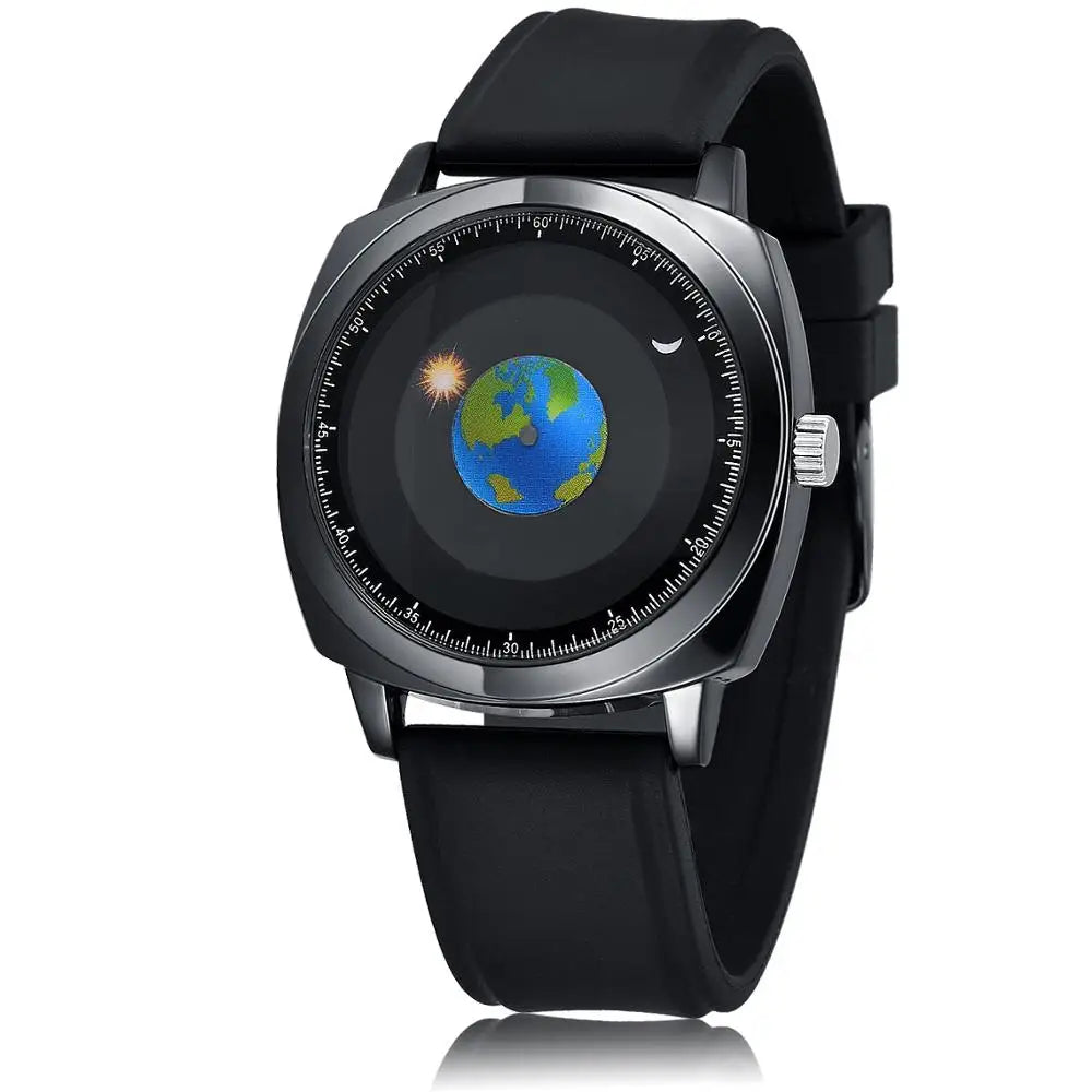 Rotating Earth Galactic Quartz Watch