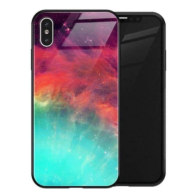 Luxury Space Silicone Glass Anti Slip Iphone Cases