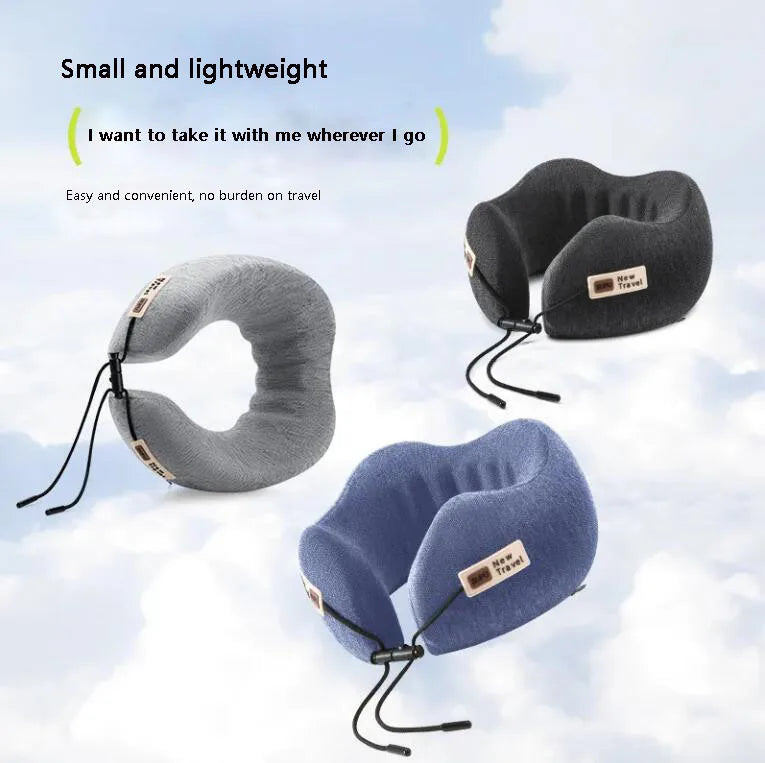 U-Shaped Memory Foam Soft Built-in  Storage Case Travel Pillow