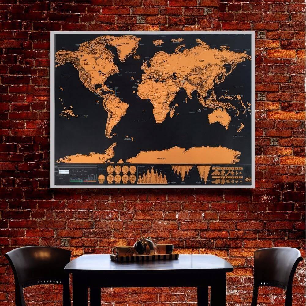 Deluxe Personalized Scratch World Map