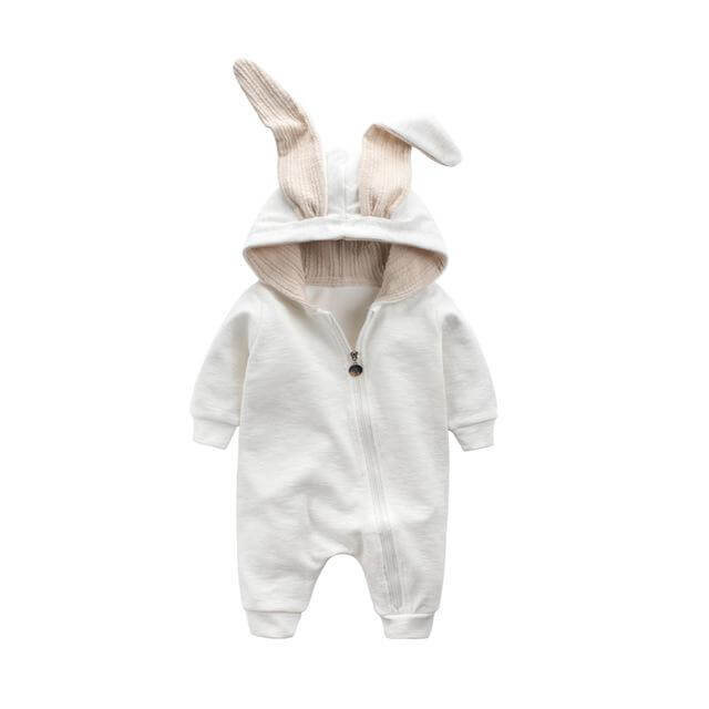 Warm Bunny Ear Rompers Winter Infant Rabbit Style Jumpsuit