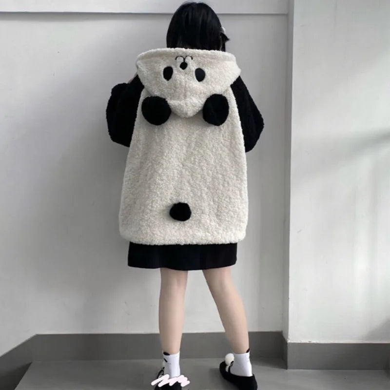 Cute Bear Ear Panda Winter Warm Hoodie