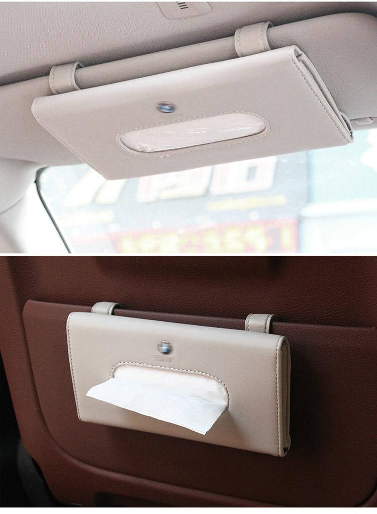 Car Sun Visor Leather Tissue Boxes