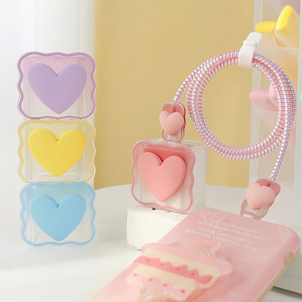 Transparent Love Charging Cable Protector Case