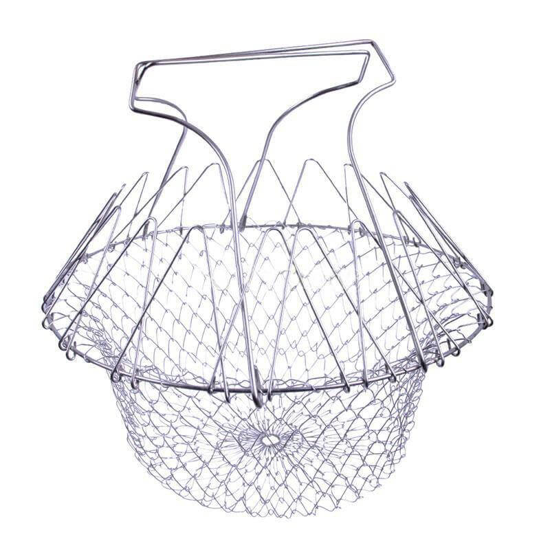 Multifunctional Stainless Steel Folding Deep Fry Drainer Basket