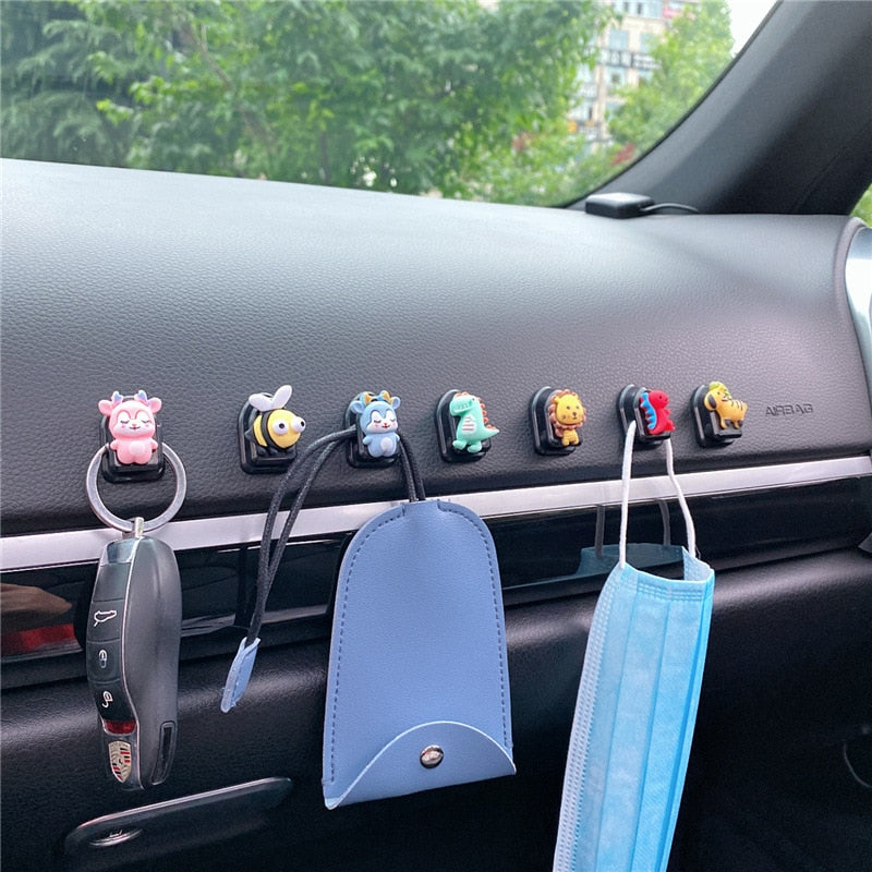 Mini Multifunctional Animal Car Hook Set