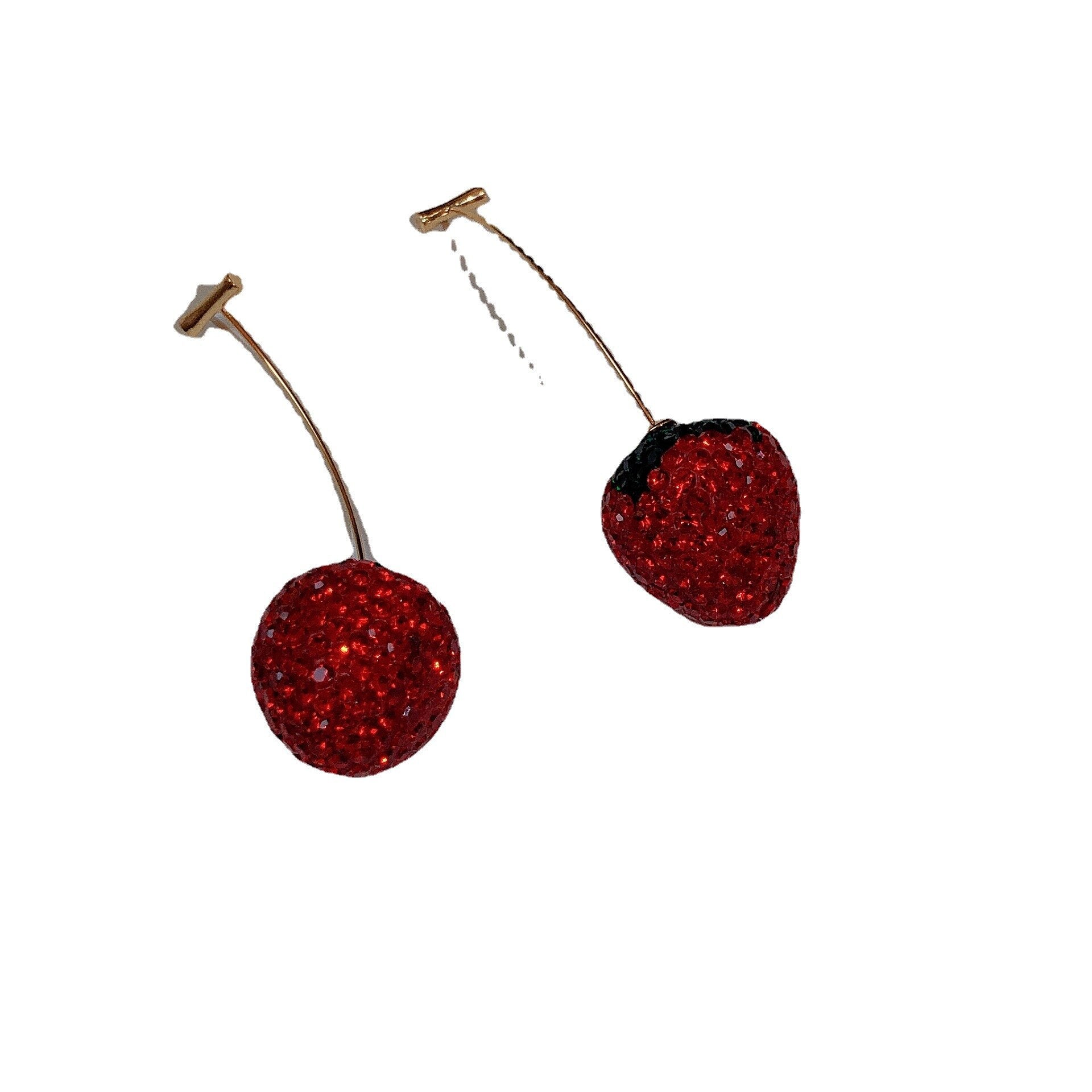 Sweet Strawberry Zircon Earrings