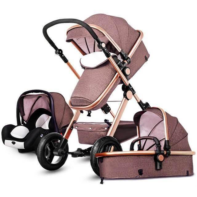 European 3 in 1 Baby Strollers with baby basket and carriage