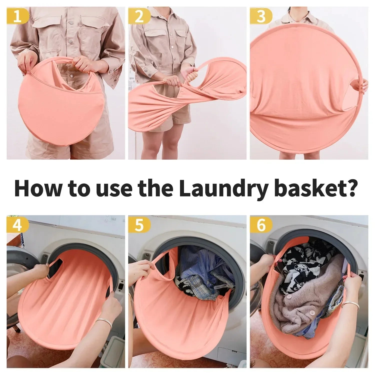 Collapsible Foldable Laundry Storage Basket Bag