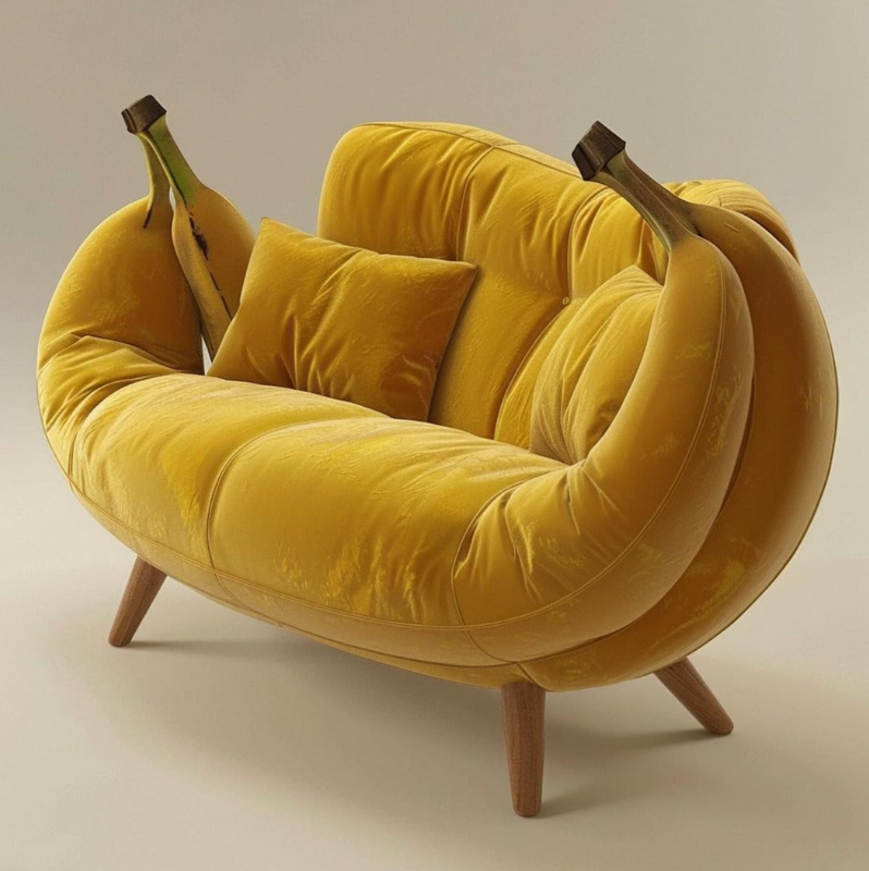 Yellow Banana Inspired Modern Simple Sofa