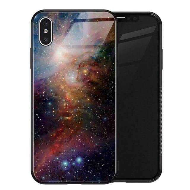 Luxury Space Silicone Glass Anti Slip Iphone Cases