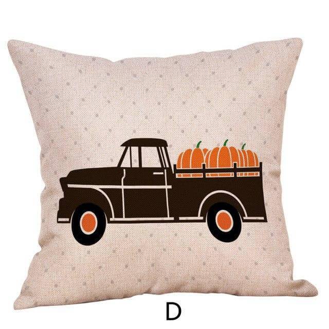 Pumpkin Truck Halloween Fall Pillow Cases