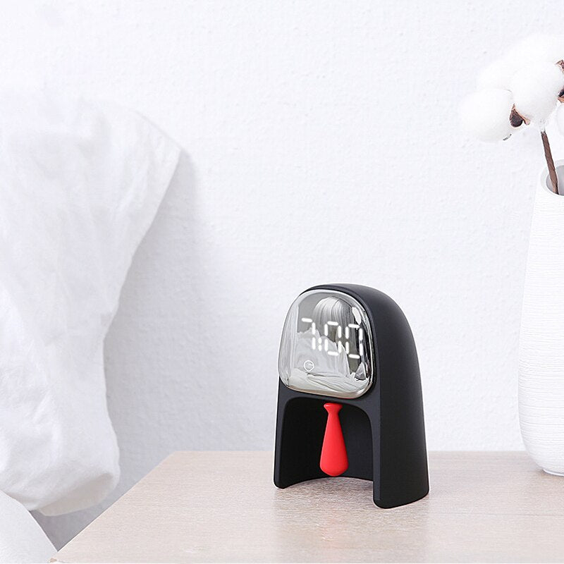 Creative LED Voice Control Gentleman Alarm Clock