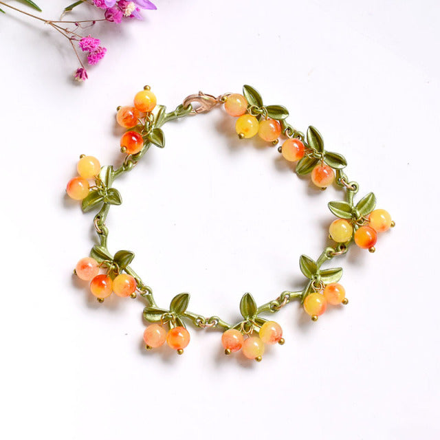 Retro Orchid Flower Bracelet