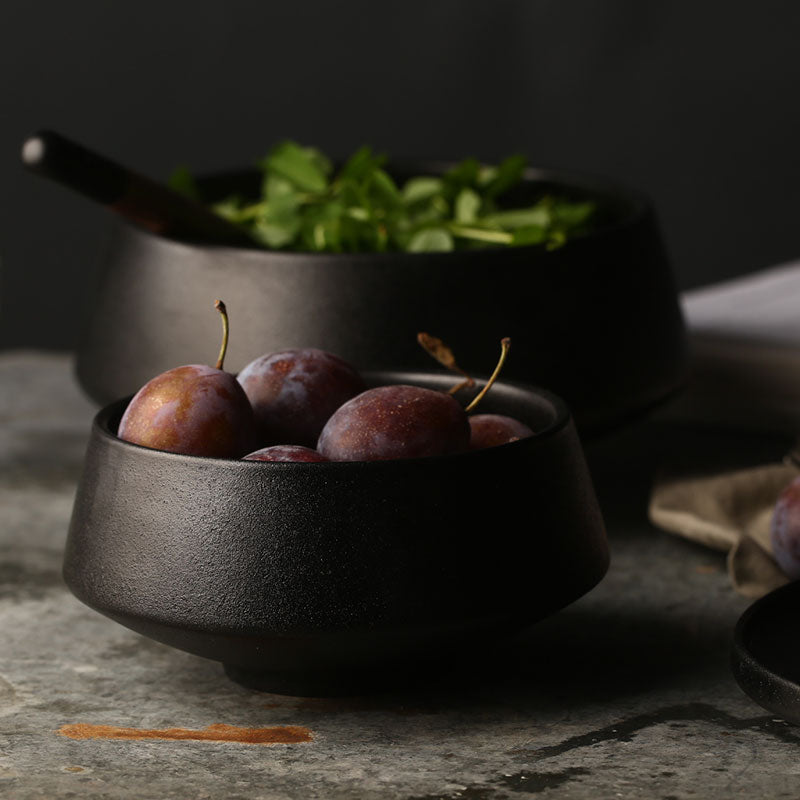 Elegant Matte Black Snack Bowl