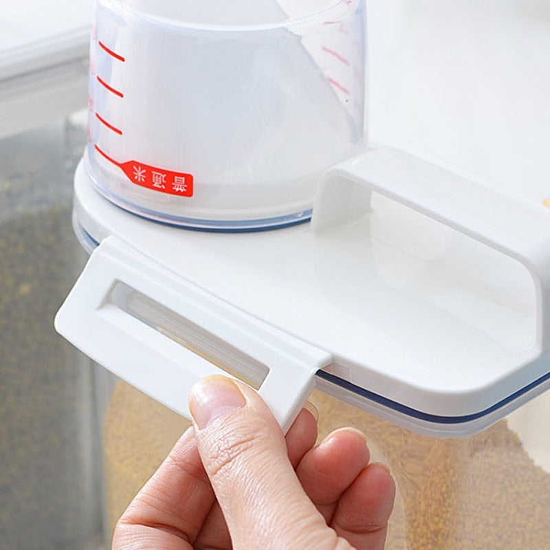 Measuring Cup Lid Cereal Grain Storage Dispenser