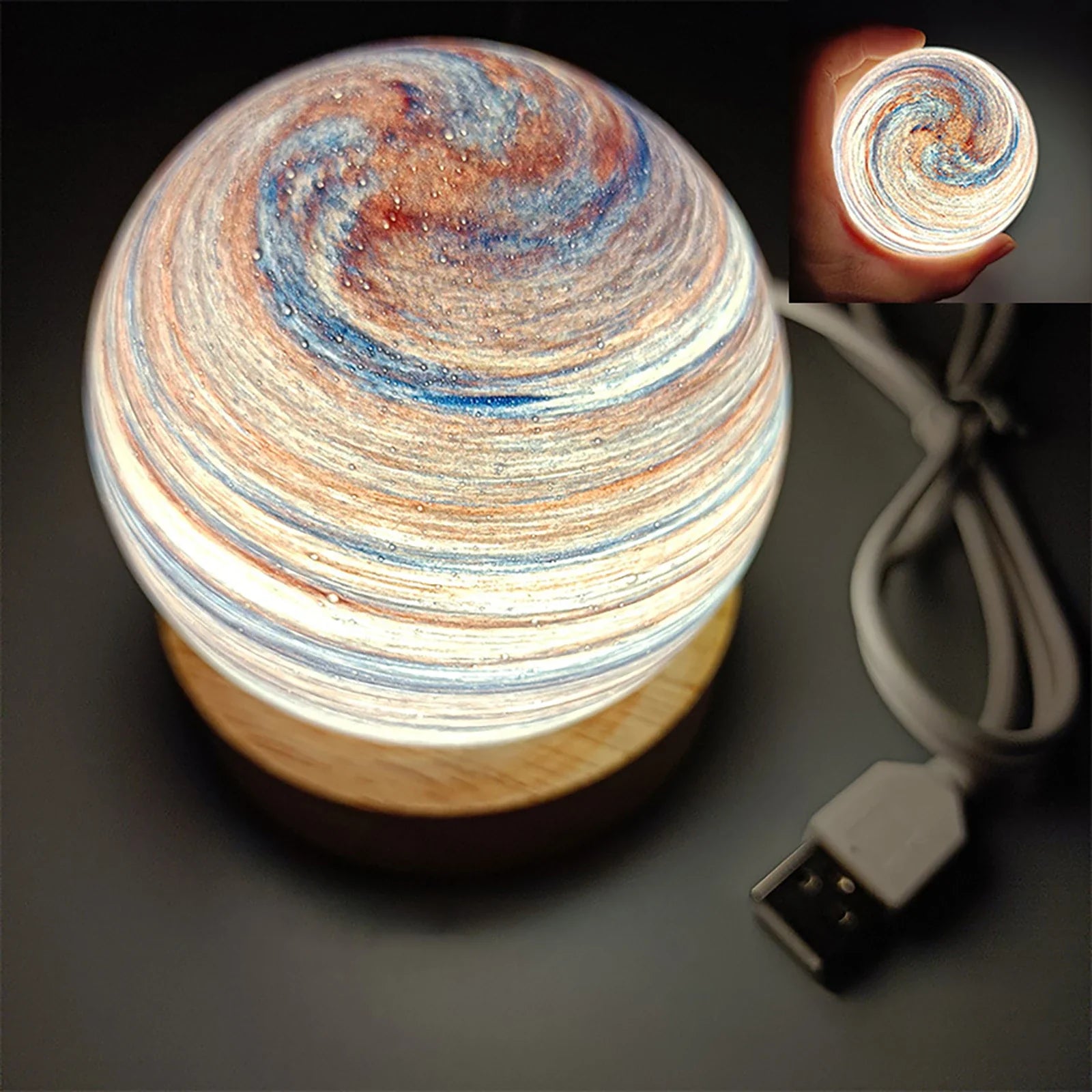 3D Crystal Planets Atmosphere Night Lamp