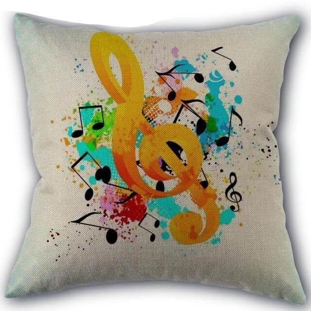 Decorative Comfy Musical Notes Pillow Case