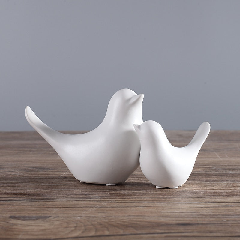 Nordic Creative Ceramic Bird Figurines