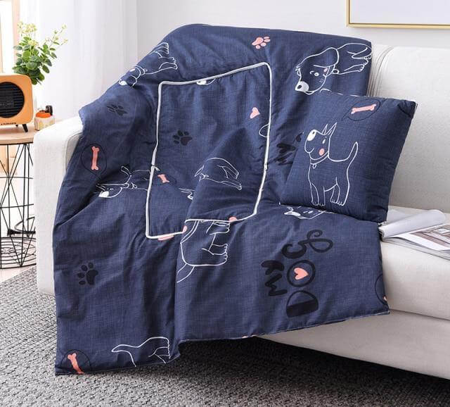 2In1 Colorful Cartoon Pillow Blanket