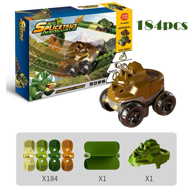 Dinosaur Traffic Jam Gravity Race Track Toy