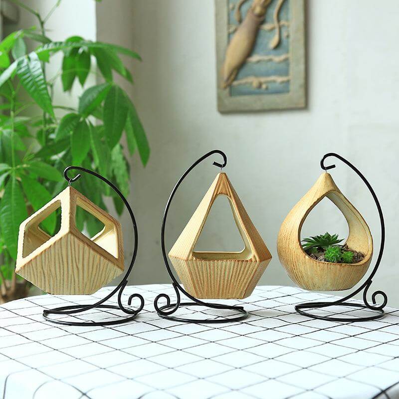 Flower Hanging Triangle Vase Container Pot