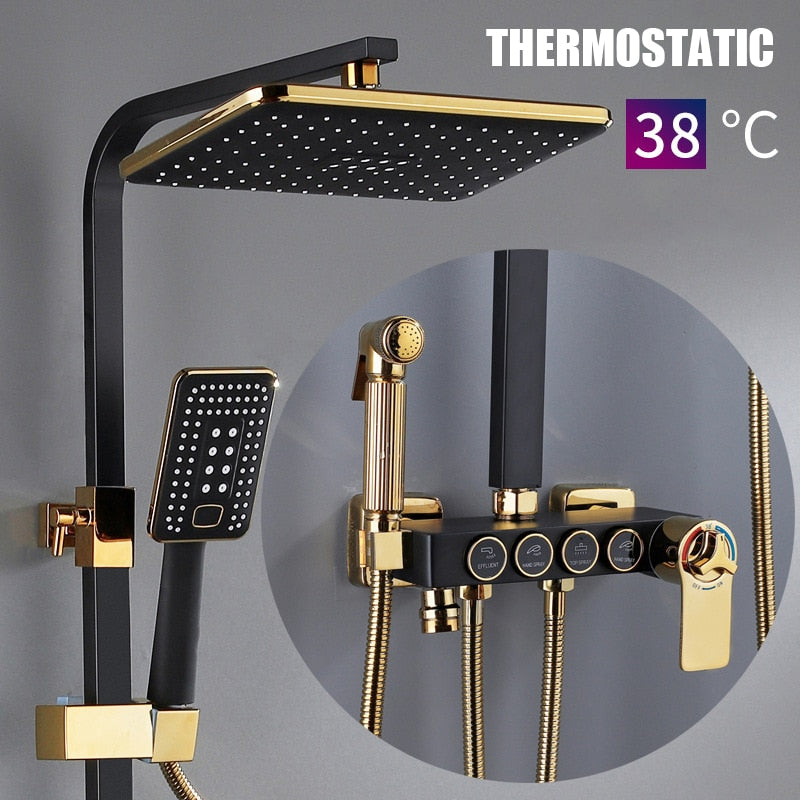 Elegant Digital Wall Mounted Smart Thermostatic Bath Faucet