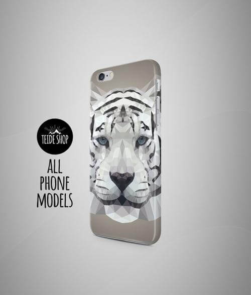 Geometric White Tiger iPhone 8 Plus Case iPhone 8