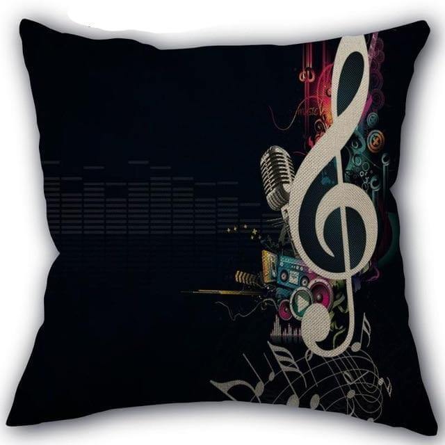 Decorative Comfy Musical Notes Pillow Case