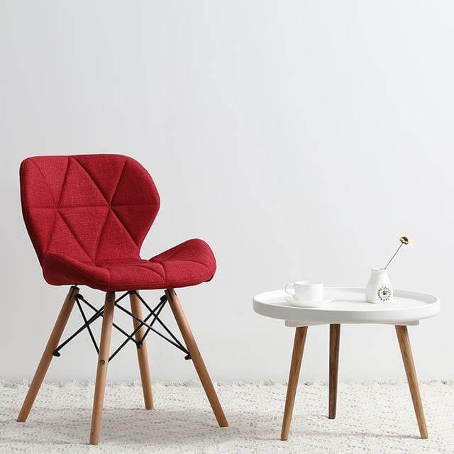 Modern Nordic Leather Wood Chair