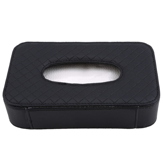 Luxury Leather Hanging Car Tissue Box