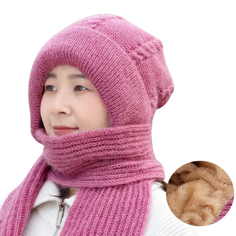 Winter Protection Plush Hat Scarf