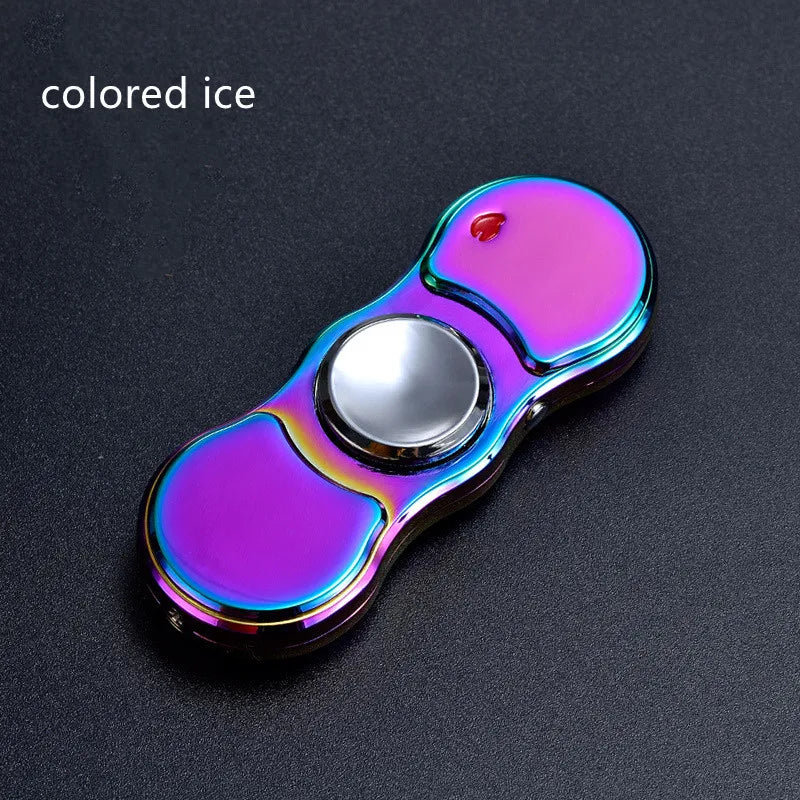 Metal Rechargeable Colorful Light Fidget Spinner Lighter