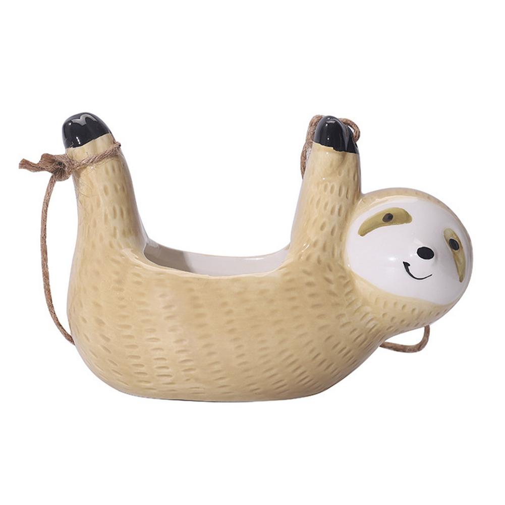 Ceramic Happy Sloth Flower Pot