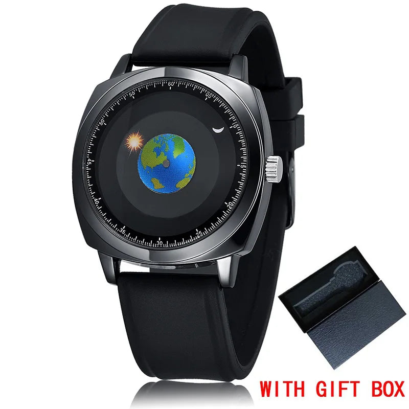 Rotating Earth Galactic Quartz Watch