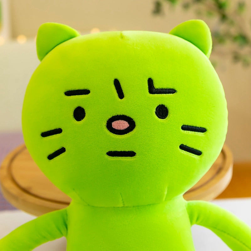 Green Cat Plush Toy Pillow