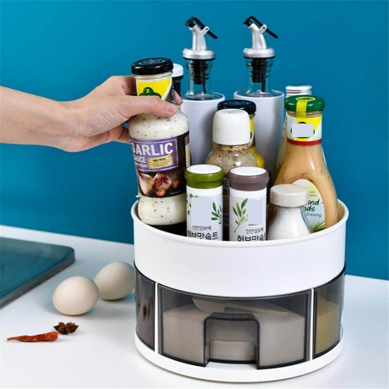 360 Rotating Lazy Kitchen Spice Rack Organizer