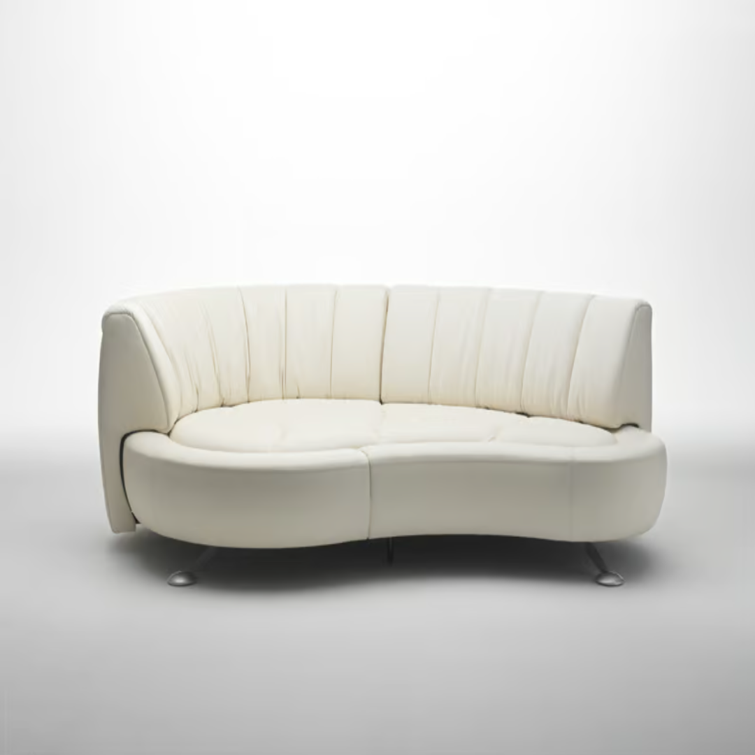 Contemporary Wave Premium Leather Italian Adjustable Sofa