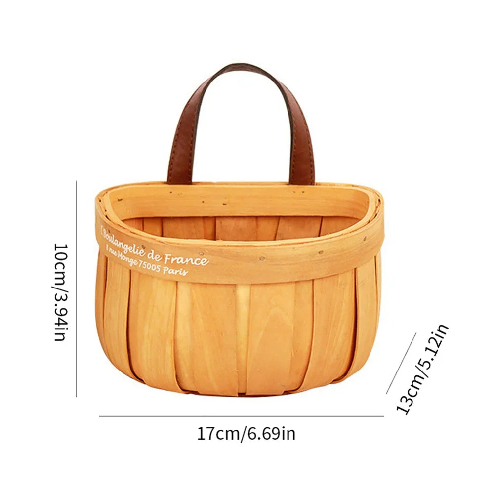 French Market Handcrafted Wooden Basket