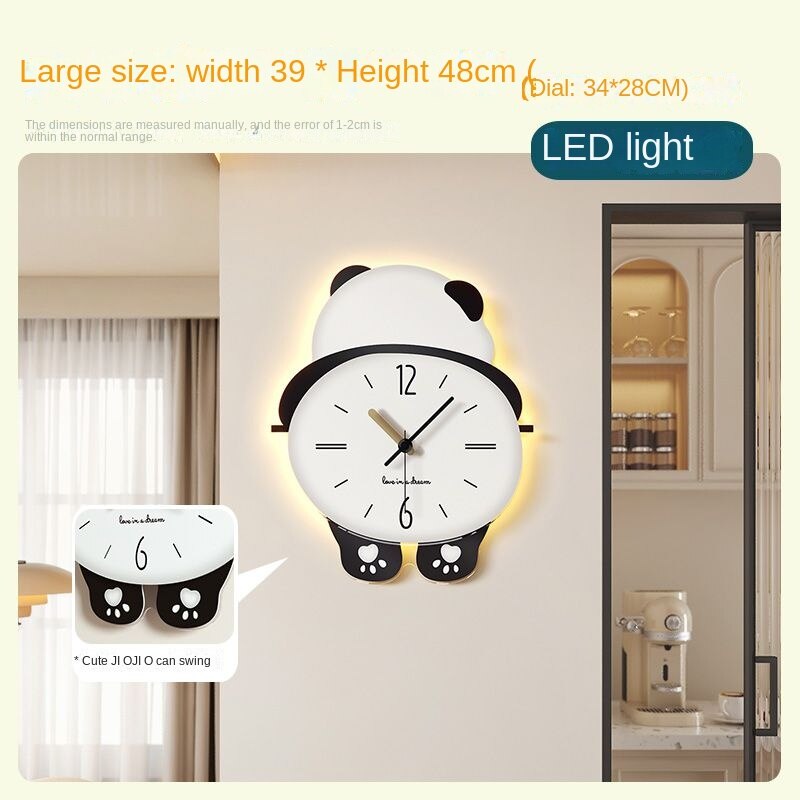 Shy Panda Creative Wall-Hanging Clock