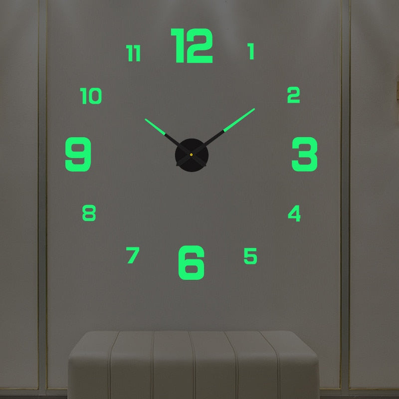 3D Luminous Silent Wall Clock