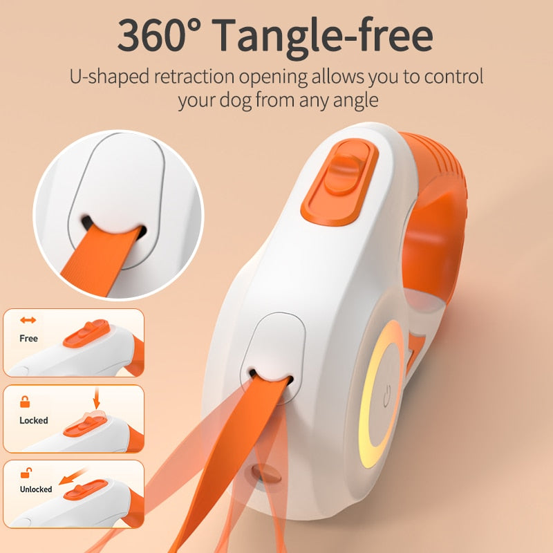 Automatic Retractable LED Dog Leash