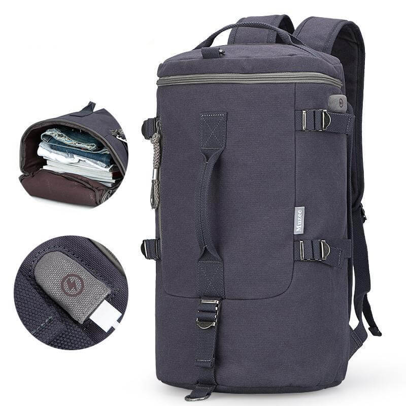 Cylinder package Multifunctional Male Fashion Backpack